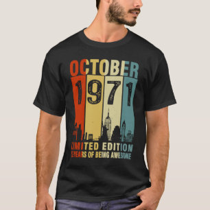 Vintager Oktober 1971 52 Jahre alt 52. Geburtstag T-Shirt