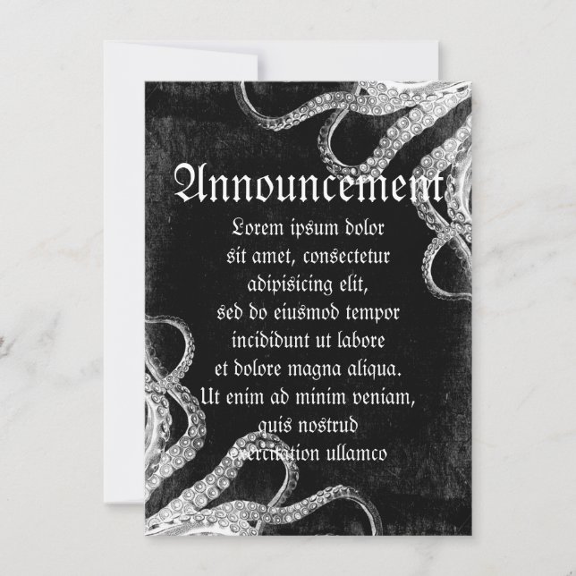 Vintager Oktopus Ankündigung (Vorderseite)