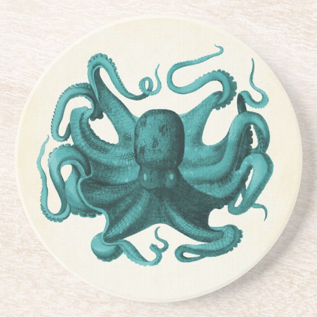 Vintager Oktopus Getränkeuntersetzer (Vorne)
