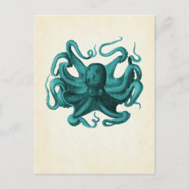 Vintager Oktopus Postkarte