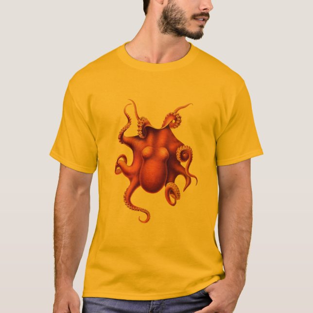 Vintager Oktopus Tintenfisch Steampunk Oktopus T-Shirt (Vorderseite)