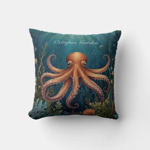 Vintager Oktopus unter Wasser Kissen
