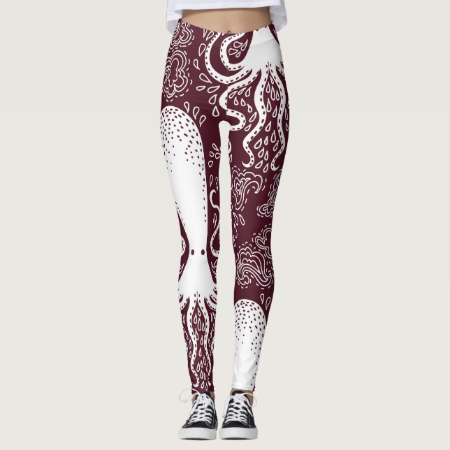 Vintager Oktopus: Unterwasser-Muster-Splendor Leggings (Vorderseite)