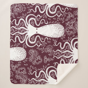 Vintager Oktopus: Unterwasser-Muster-Splendor Sherpadecke