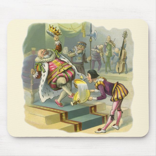 Vintager Old King Cole Kinderzimmer Rhyme Gedicht  Mousepad (Vorne)