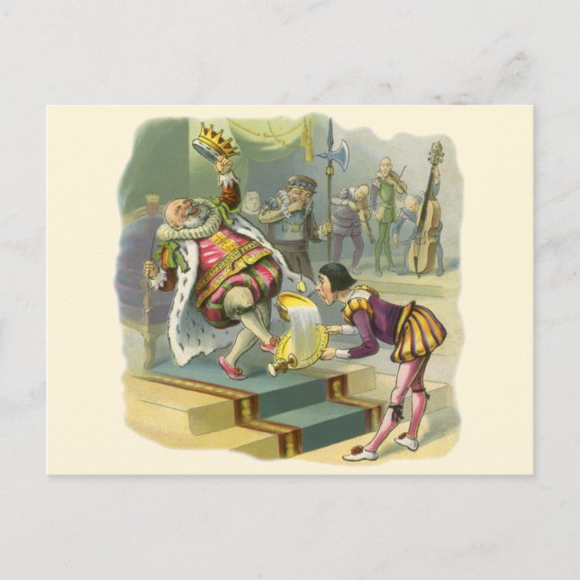 Vintager Old King Cole Kinderzimmer Rhyme Gedicht  Postkarte (Vorderseite)