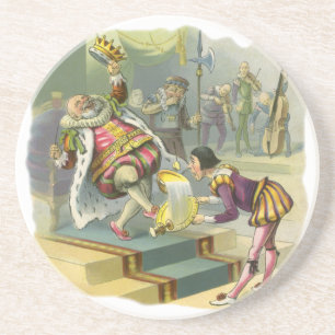 Vintager Old King Cole Kinderzimmer Rhyme Gedicht  Sandstein Untersetzer