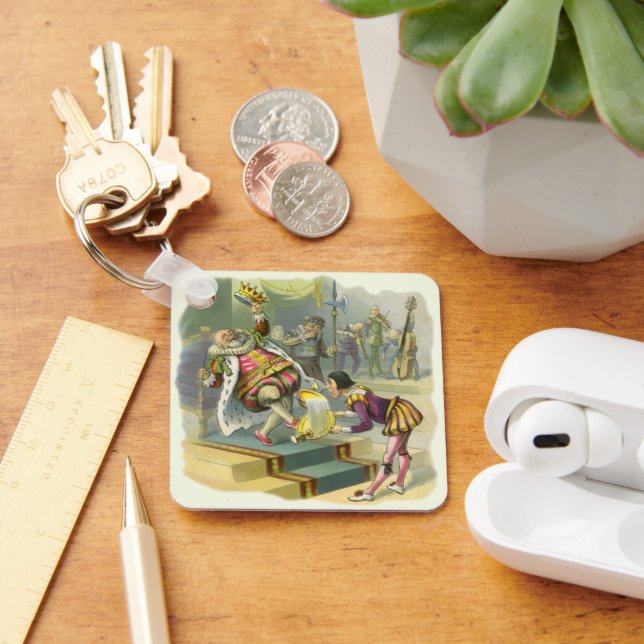 Vintager Old King Cole Kinderzimmer Rhyme Gedicht  Schlüsselanhänger (Schreibtisch)