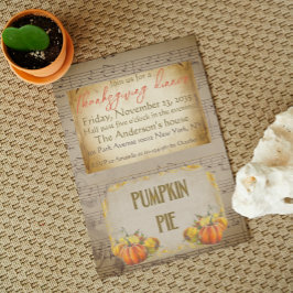 Vintager Old Pumpkin Pie Rustikaler Erntedank Aben Einladung