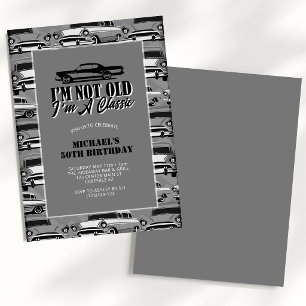 Vintager Oldtimer Erwachsener Geburtstag Einladung