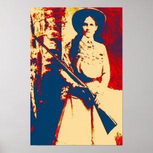 Vintager Ölgrunge-Leinwand-Druck Annie Oakley Poster