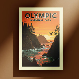Vintager olympischer Nationalpark Postkarte