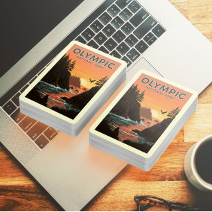 Vintager olympischer Nationalpark Spielkarten