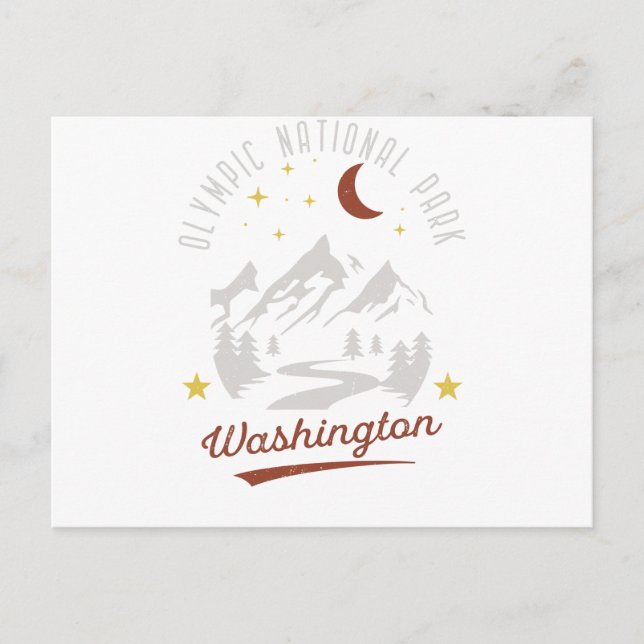 Vintager Olympischer Nationalpark Washington Postkarte (Vorderseite)