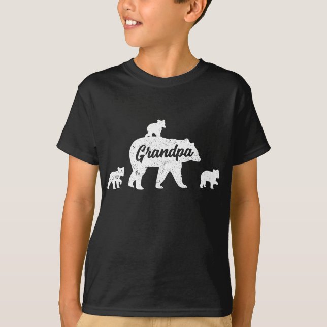 Vintager Opa Bär 3 Cubs T-Shirt (Vorderseite)