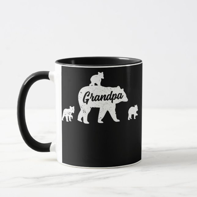 Vintager Opa Bär 3 Cubs  Tasse (Links)