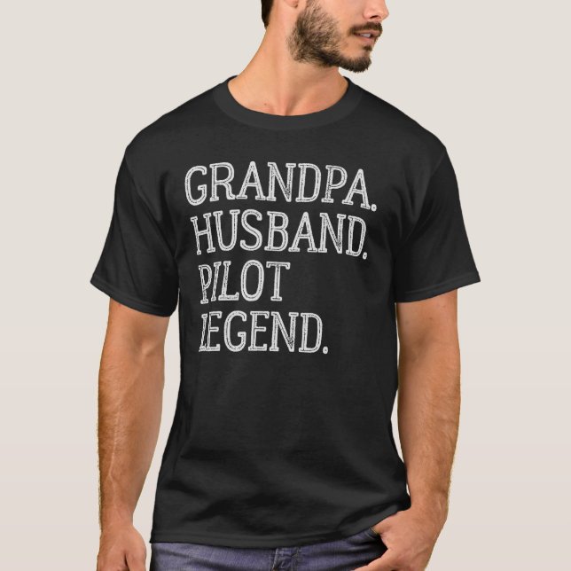 Vintager Opa Husband Pilot Legende 1 T-Shirt (Vorderseite)