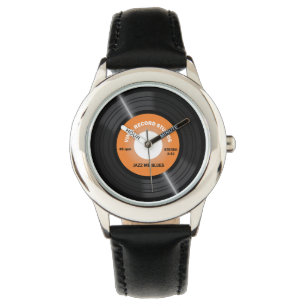 Vintager Orange 45 rpm Vinyl Record Watch Armbanduhr