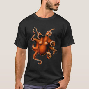 Vintager orange Kraken-T - Shirt