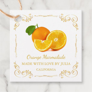 Vintager Orange Marmalade Square Hang Tag Geschenkanhänger