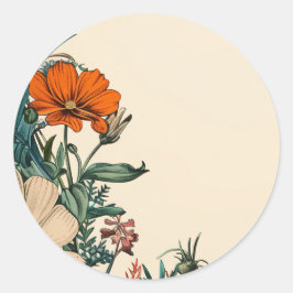 Vintager orangefarbener Aufkleber für die Aquamari