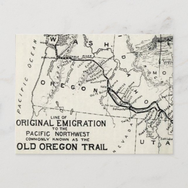 Vintager Oregon Trail Historische Karte (Vorderseite)