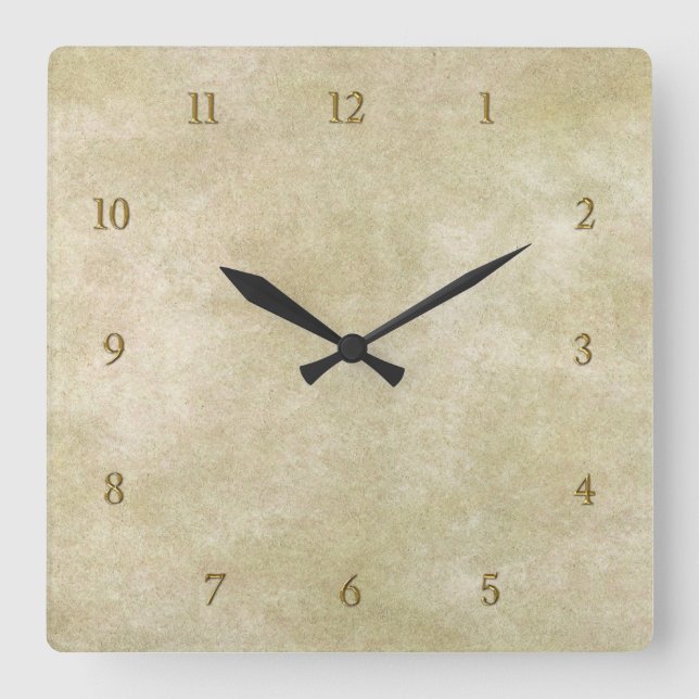 Vintager Orientalischer Bambus 1 Quadratische Wanduhr (Vorderseite)