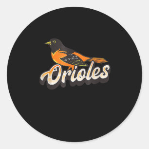 Vintager Oriole Bird, Oriole Fan Supporter Bird Runder Aufkleber