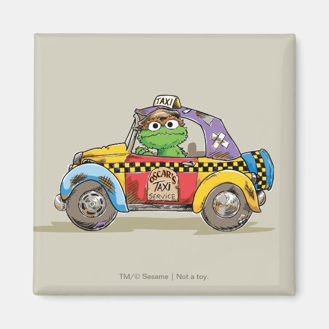 Vintager Oscar-Taxidienst Magnet (Vorne)