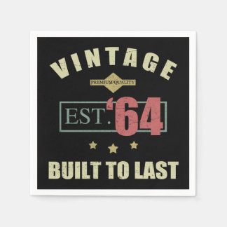 Vintager Osten. 1964 60. Geburtstag Serviette