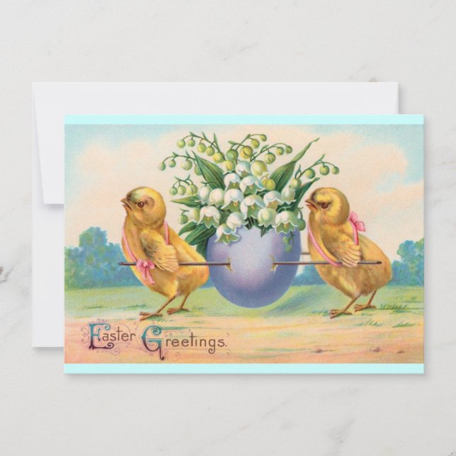 Vintager Osterbrunch Einladung (Vorderseite)