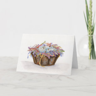 Vintager Ostereierkorb Faltkarte Karte