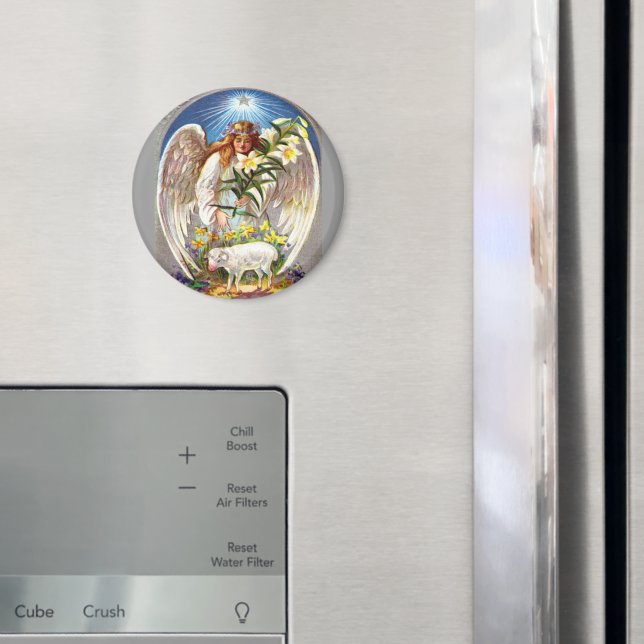 Vintager Ostergel und -Lamm Magnet (In Situ (Kühlschrank))