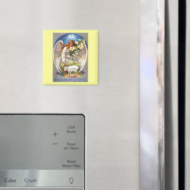 Vintager Ostergel und Lamm-Magnet Magnet (In Situ (Kühlschrank))