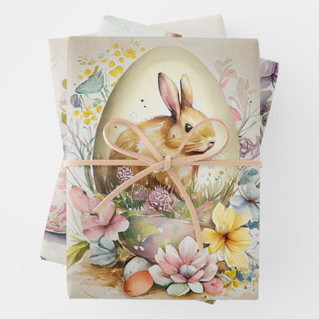 Vintager Osterhase & Kick Geschenkpapier Set (Beispiel)