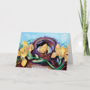 Vintager Osterkick im Nest Feiertagskarte