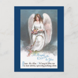 Vintager Ostern-Engels-spinnende Blumen-Girlande Feiertagspostkarte