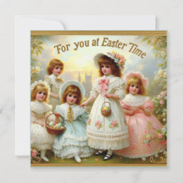 Vintager Ostern ~ FÜR SIE ZUR OSTZEIT ~ Kinder Feiertagskarte