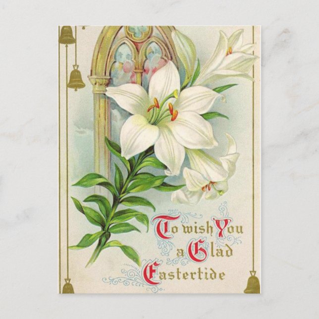 Vintager Osterurlaub Gruß Postkarte (Vorderseite)