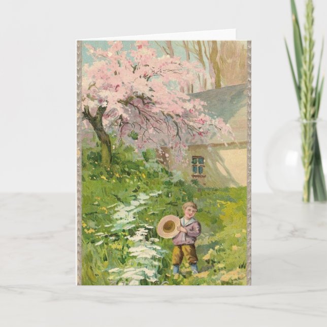 Vintager Osterurlaub Grußkarte Feiertagskarte (Vorderseite)