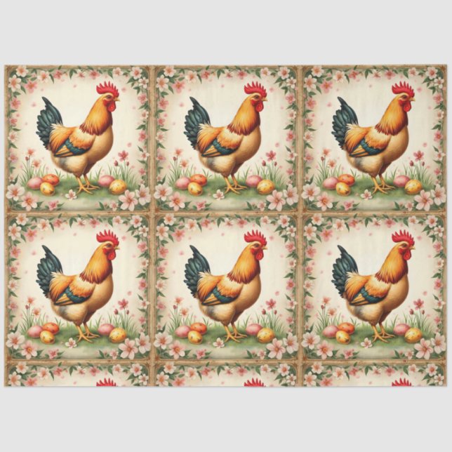 Vintager Osterurlaub Trendkultur zum Ostern Seidenpapier (Vorderseite)