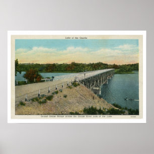 Vintager Ozarksee, Grand Glaize Bridge Poster