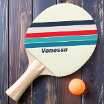 Vintager Ozean Streifen mit Namen Tischtennis Schläger<br><div class="desc">Treten Sie ein in die Welt des Küstenstreifens und der zeitlosen Eleganz mit unserem Vintagen Ocean Striping Ping Pong Paddle. Dieses Paddel erinnert an ruhige Ozeanwellen und zeichnet sich durch ein klassisches gestreiftes Design aus, das die Essenz der Badewannen widerspiegelt. Mit der Möglichkeit, es mit Ihrem Namen zu personalisieren, fügt...</div>