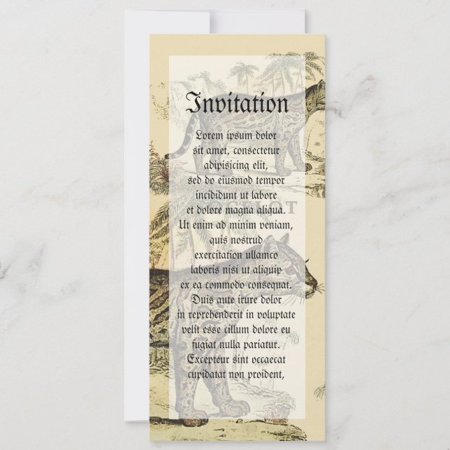 Vintager Ozelot Einladung (Vorderseite)