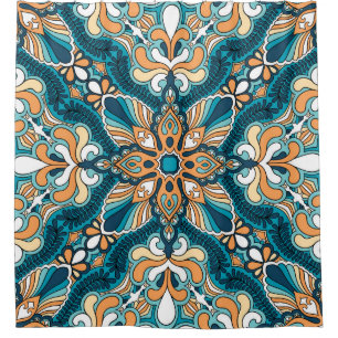 Vintager Paisley-Taschentuch-Ornament-Druck. Seide Duschvorhang
