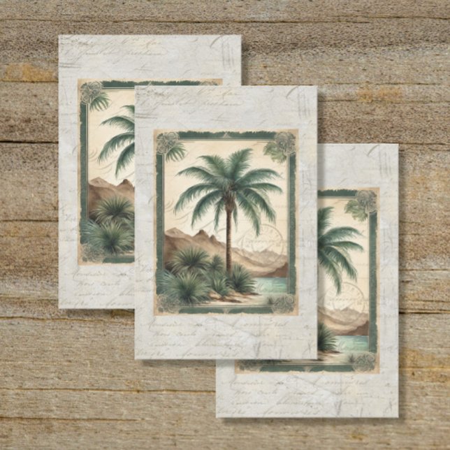 Vintager Palm Tree Beach Ephemera Decoupage Seidenpapier (Von Creator hochgeladen)
