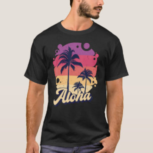 Vintager Palm Tree Beach für Aloha Hawaii Hawaii T-Shirt