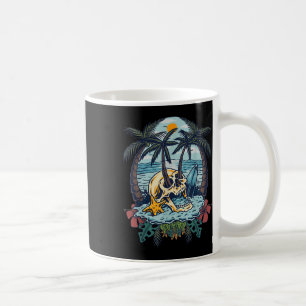 Vintager Palm Tree Skull Summer Beach Men Motorrad Kaffeetasse