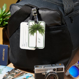Vintager Palm Tree Tropical Elegante Momgram Gepäckanhänger
