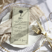 Vintager Palmenbaum Elegantes Hochzeitmenü